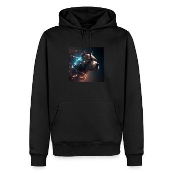 Pitbull Collection #08 - Men’s Premium Organic Hoodie - black - Front - Nico (187cm)