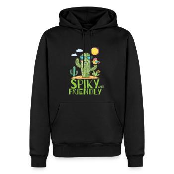 Pointu et amical - Sweat à capuche Premium bio Homme - noir - Devant - Nico (187cm)
