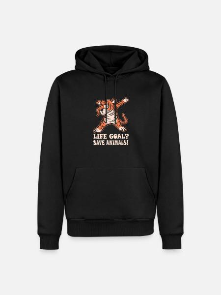 TIERRETTUNG TIERHILFE - Männer Premium Bio Hoodie - Schwarz