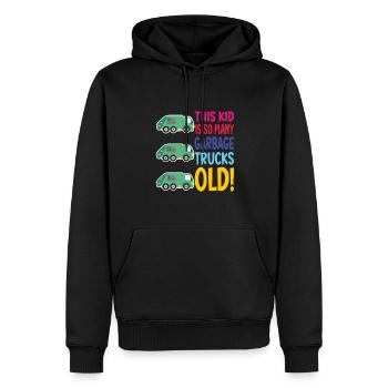 Camion à ordures garçon d’anniversaire 3 - Sweat à capuche Premium bio Homme - noir - Devant - Nico (187cm)