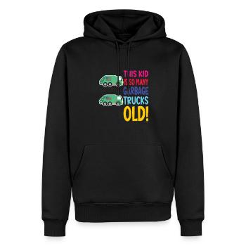 Camion à ordures Garçon d’anniversaire 2 - Sweat à capuche Premium bio Homme - noir - Devant - Nico (187cm)