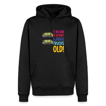 Camion à ordures Garçon d’anniversaire 2 - Sweat à capuche Premium bio Homme - noir - Devant - Nico (187cm)