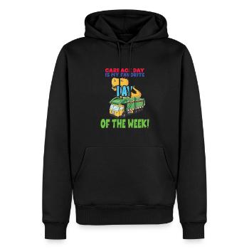 Garçon d’anniversaire de camion à ordures - Sweat à capuche Premium bio Homme - noir - Devant - Nico (187cm)
