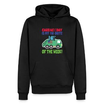 Garçon d’anniversaire de camion à ordures - Sweat à capuche Premium bio Homme - noir - Devant - Nico (187cm)