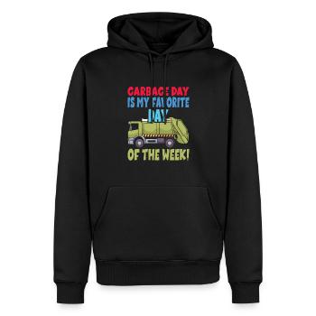 Garçon d’anniversaire de camion à ordures - Sweat à capuche Premium bio Homme - noir - Devant - Nico (187cm)