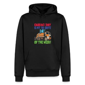 Garçon d’anniversaire de camion à ordures - Sweat à capuche Premium bio Homme - noir - Devant - Nico (187cm)