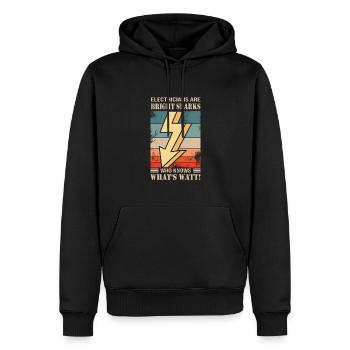 Elektriker - Männer Premium Bio Hoodie - Schwarz - Vorne - Nico (187cm)