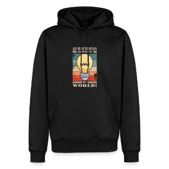 Elektriker - Männer Premium Bio Hoodie - Schwarz - Vorne - Nico (187cm)