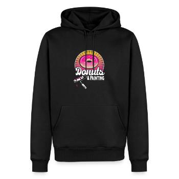 Maler - Männer Premium Bio Hoodie - Schwarz - Vorne - Nico (187cm)