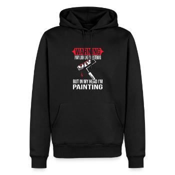Maler - Männer Premium Bio Hoodie - Schwarz - Vorne - Nico (187cm)