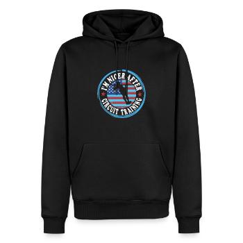 Entraînement en circuit - Sweat à capuche Premium bio Homme - noir - Devant - Nico (187cm)