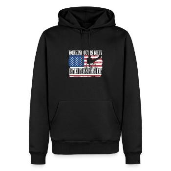 Entraînement en circuit - Sweat à capuche Premium bio Homme - noir - Devant - Nico (187cm)