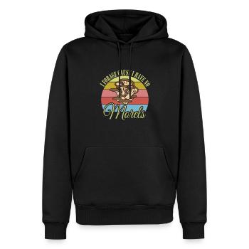 Cueillette de champignons - Sweat à capuche Premium bio Homme - noir - Devant - Nico (187cm)