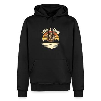 Mushroom picking - Men’s Premium Organic Hoodie - black - Front - Nico (187cm)