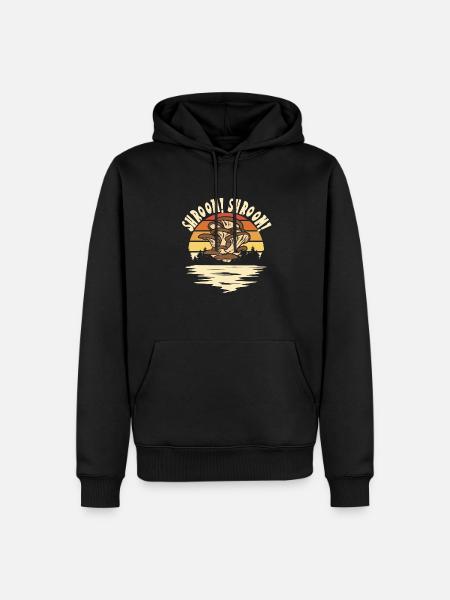Mushroom picking - Men’s Premium Organic Hoodie - black
