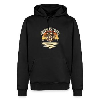 Cueillette de champignons - Sweat à capuche Premium bio Homme - noir - Devant - Nico (187cm)