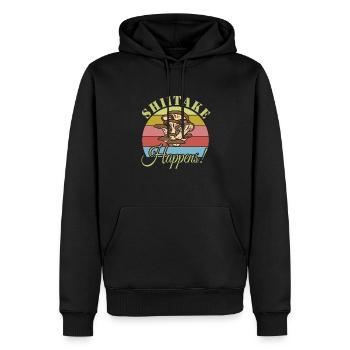 Mushroom picking - Men’s Premium Organic Hoodie - black - Front - Nico (187cm)
