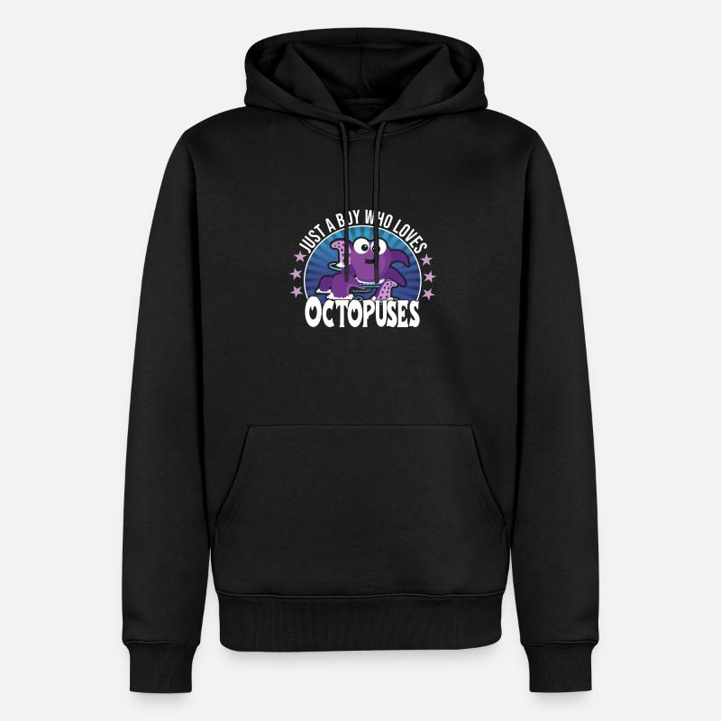 Pieuvre - Sweat à capuche Premium bio Homme - noir