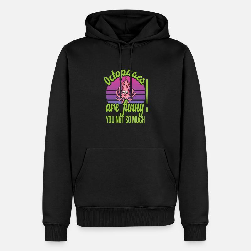 Oktopus - Männer Premium Bio Hoodie - Schwarz