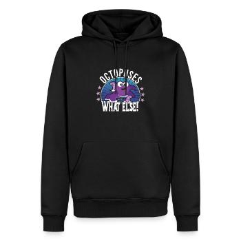Oktopus - Männer Premium Bio Hoodie - Schwarz - Vorne - Nico (187cm)