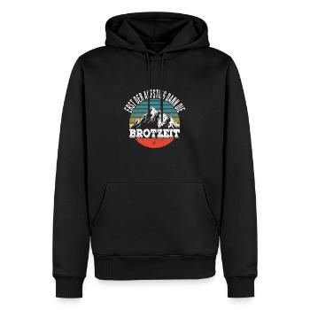 Wandern - Männer Premium Bio Hoodie - Schwarz - Vorne - Nico (187cm)