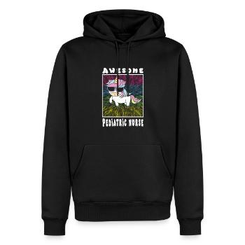 Infirmière pour enfants - Sweat à capuche Premium bio Homme - noir - Devant - Nico (187cm)