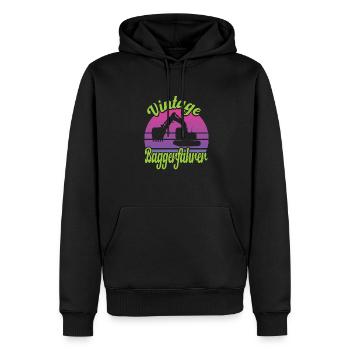 Pilote de pelle - Sweat à capuche Premium bio Homme - noir - Devant - Nico (187cm)