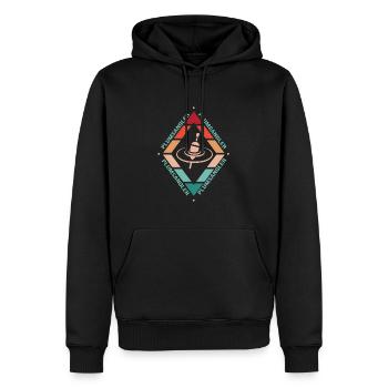 Pêche - Sweat à capuche Premium bio Homme - noir - Devant - Nico (187cm)