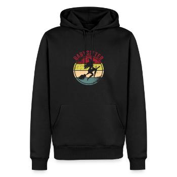 Babysitter - Männer Premium Bio Hoodie - Schwarz - Vorne - Nico (187cm)