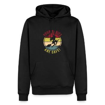 Babysitter - Männer Premium Bio Hoodie - Schwarz - Vorne - Nico (187cm)