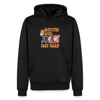 Babysitter - Männer Premium Bio Hoodie - Schwarz - Vorne - Nico (187cm)