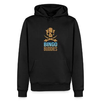 Bingo - Männer Premium Bio Hoodie - Schwarz - Vorne - Nico (187cm)