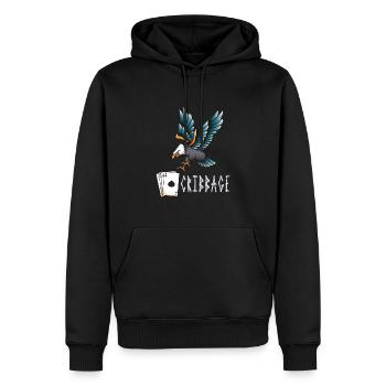 Cribbage - Männer Premium Bio Hoodie - Schwarz - Vorne - Nico (187cm)