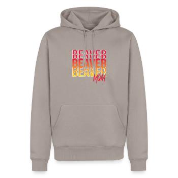 Biber - Männer Premium Bio Hoodie - Taupe - Vorne - Nico (187cm)