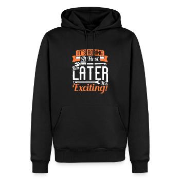 Serrurier Outilleur - Sweat à capuche Premium bio Homme - noir - Devant - Nico (187cm)