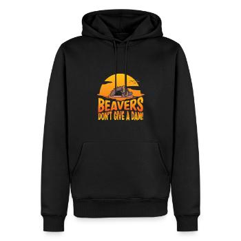 Beaver Nutria - Sweat à capuche Premium bio Homme - noir - Devant - Nico (187cm)