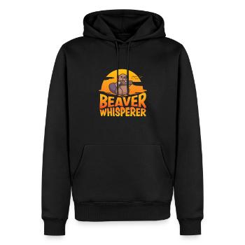 Beaver Nutria - Sweat à capuche Premium bio Homme - noir - Devant - Nico (187cm)