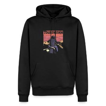 Motorrad - Männer Premium Bio Hoodie - Schwarz - Vorne - Nico (187cm)