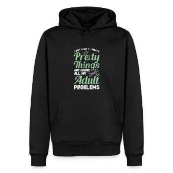 Basteln - Männer Premium Bio Hoodie - Schwarz - Vorne - Nico (187cm)