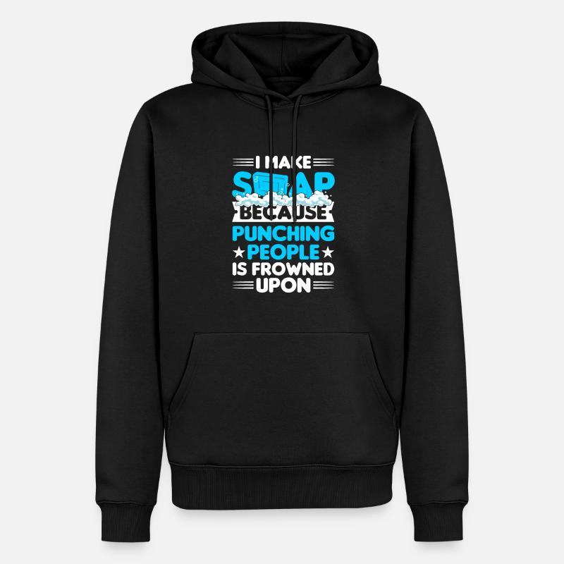 Seife machen - Männer Premium Bio Hoodie - Schwarz
