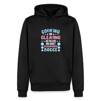 Bocce - Männer Premium Bio Hoodie - Schwarz - Vorne - Nico (187cm)