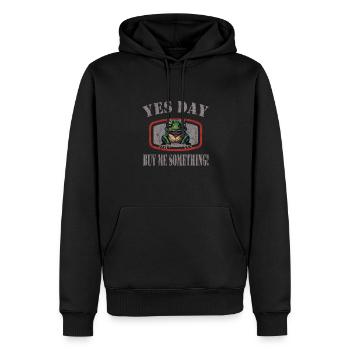 Oui Jour - Sweat à capuche Premium bio Homme - noir - Devant - Nico (187cm)