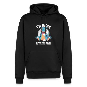Oui Jour - Sweat à capuche Premium bio Homme - noir - Devant - Nico (187cm)