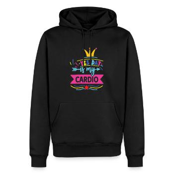 Oui Jour - Sweat à capuche Premium bio Homme - noir - Devant - Nico (187cm)