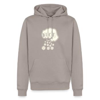 Jeu de rôle - Sweat à capuche Premium bio Homme - taupe - Devant - Nico (187cm)
