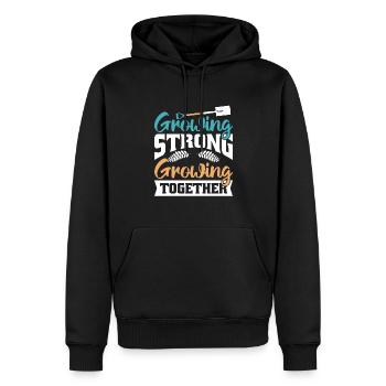 Lotissements dans la ville - Sweat à capuche Premium bio Homme - noir - Devant - Nico (187cm)