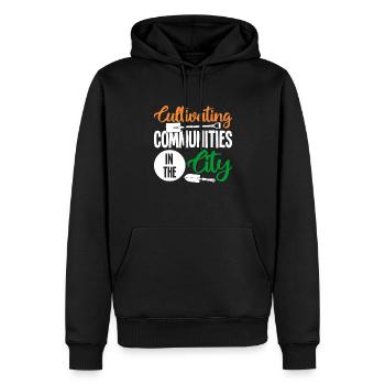 Lotissements dans la ville - Sweat à capuche Premium bio Homme - noir - Devant - Nico (187cm)