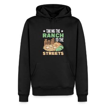 Lotissements dans la ville - Sweat à capuche Premium bio Homme - noir - Devant - Nico (187cm)