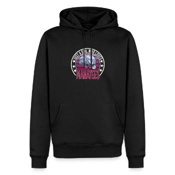 Seekuh - Männer Premium Bio Hoodie - Schwarz - Vorne - Nico (187cm)