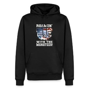 Seekuh - Männer Premium Bio Hoodie - Schwarz - Vorne - Nico (187cm)